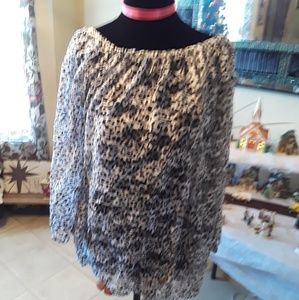 Off shoulder sheer blouse